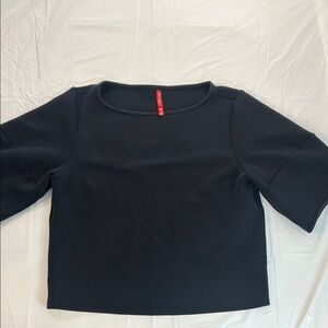 Spanx black knit top cool drop sleeves S